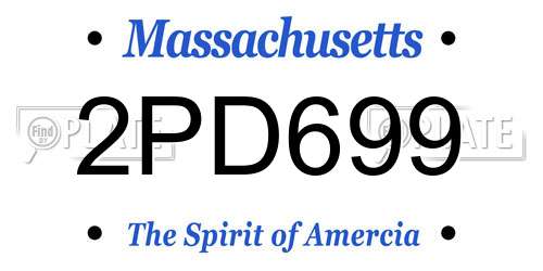 2PD699 Massachusetts License Plate