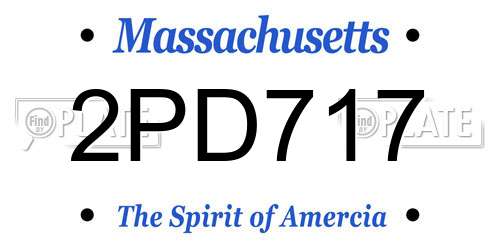 2PD717 Massachusetts License Plate