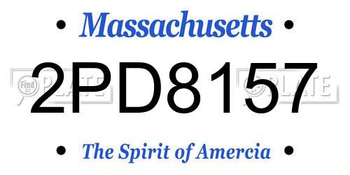 2PD8157 Massachusetts License Plate