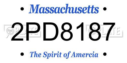2PD8187 Massachusetts License Plate