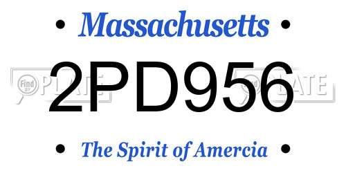 2PD956 Massachusetts License Plate
