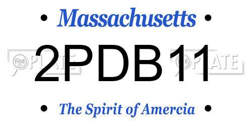 2PDB11 Massachusetts License Plate