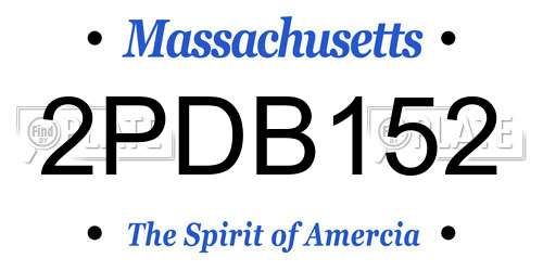 2PDB152 Massachusetts License Plate