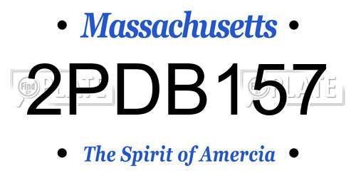 2PDB157 Massachusetts License Plate