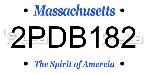 2PDB182 Massachusetts License Plate