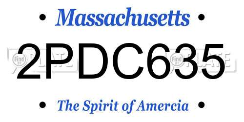 2PDC635 Massachusetts License Plate