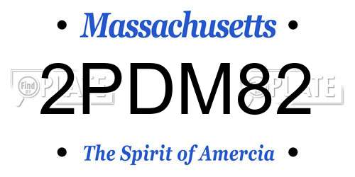 2PDM82 Massachusetts License Plate
