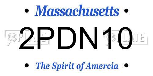 2PDN10 Massachusetts License Plate