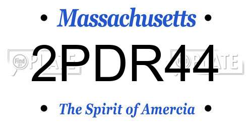 2PDR44 Massachusetts License Plate