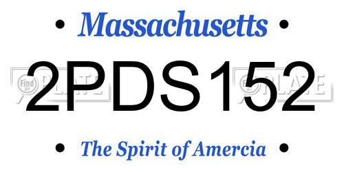 2PDS152 Massachusetts License Plate