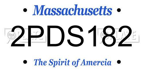 2PDS182 Massachusetts License Plate