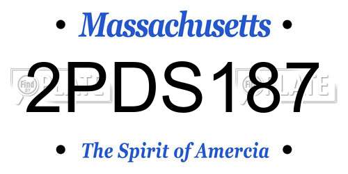 2PDS187 Massachusetts License Plate