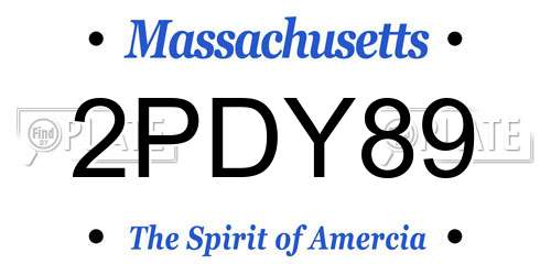 2PDY89 Massachusetts License Plate
