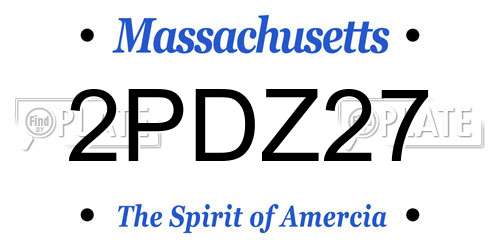 2PDZ27 Massachusetts License Plate