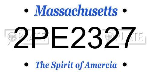 2PE2327 Massachusetts License Plate