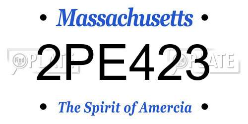 2PE423 Massachusetts License Plate