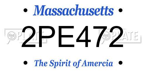 2PE472 Massachusetts License Plate
