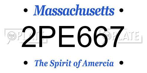 2PE667 Massachusetts License Plate