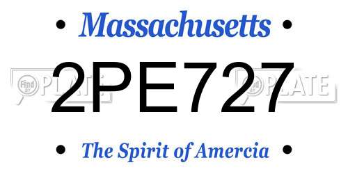 2PE727 Massachusetts License Plate