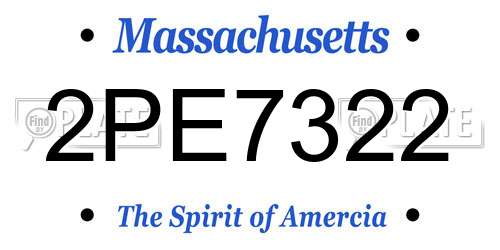 2PE7322 Massachusetts License Plate