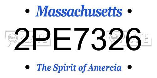 2PE7326 Massachusetts License Plate