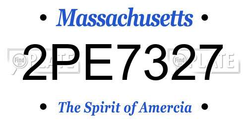 2PE7327 Massachusetts License Plate