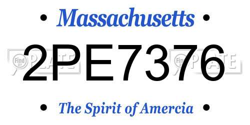 2PE7376 Massachusetts License Plate