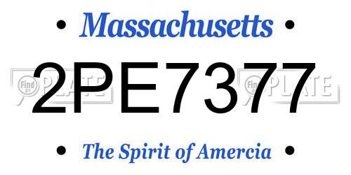 2PE7377 Massachusetts License Plate