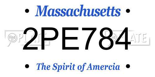 2PE784 Massachusetts License Plate