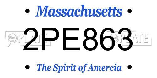 2PE863 Massachusetts License Plate