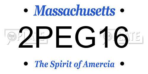 2PEG16 Massachusetts License Plate
