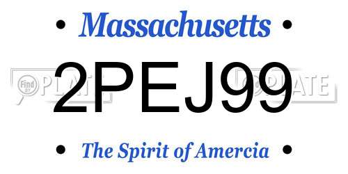 2PEJ99 Massachusetts License Plate