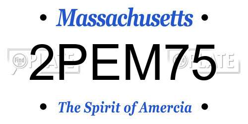2PEM75 Massachusetts License Plate