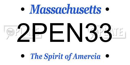 2PEN33 Massachusetts License Plate