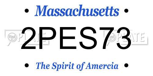 2PES73 Massachusetts License Plate