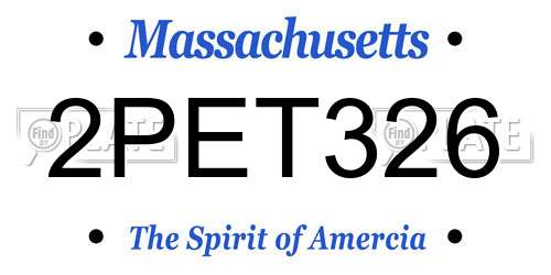 2PET326 Massachusetts License Plate