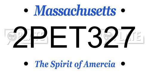 2PET327 Massachusetts License Plate