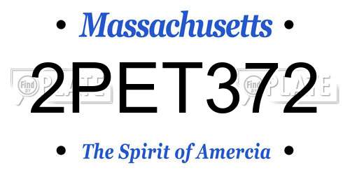 2PET372 Massachusetts License Plate