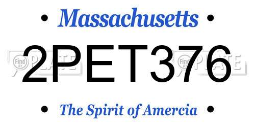 2PET376 Massachusetts License Plate