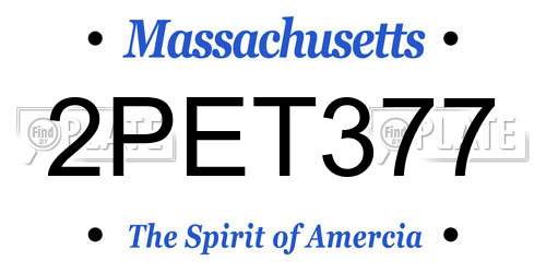 2PET377 Massachusetts License Plate