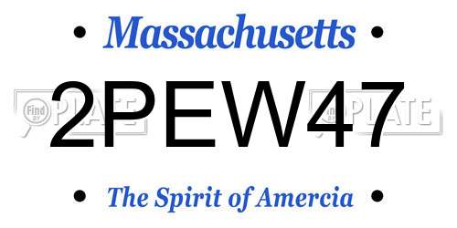 2PEW47 Massachusetts License Plate