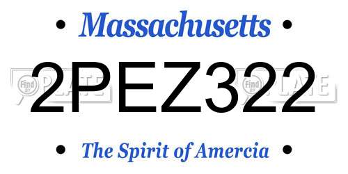 2PEZ322 Massachusetts License Plate