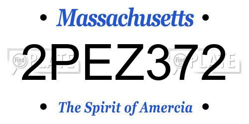 2PEZ372 Massachusetts License Plate