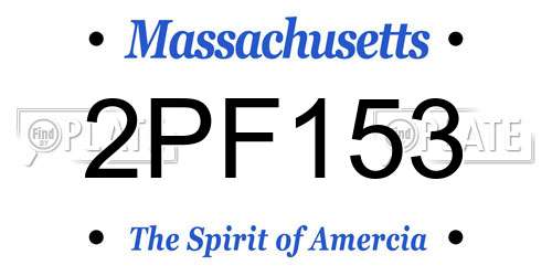 2PF153 Massachusetts License Plate