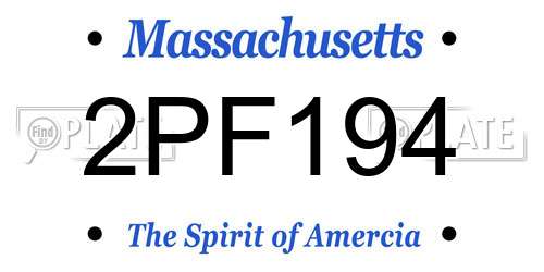 2PF194 Massachusetts License Plate