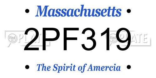 2PF319 Massachusetts License Plate