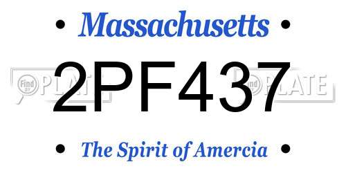 2PF437 Massachusetts License Plate
