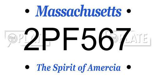 2PF567 Massachusetts License Plate