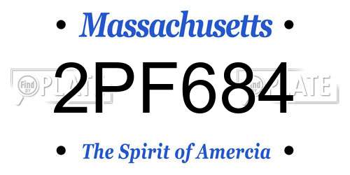 2PF684 Massachusetts License Plate