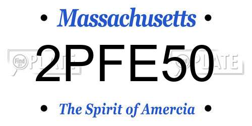 2PFE50 Massachusetts License Plate